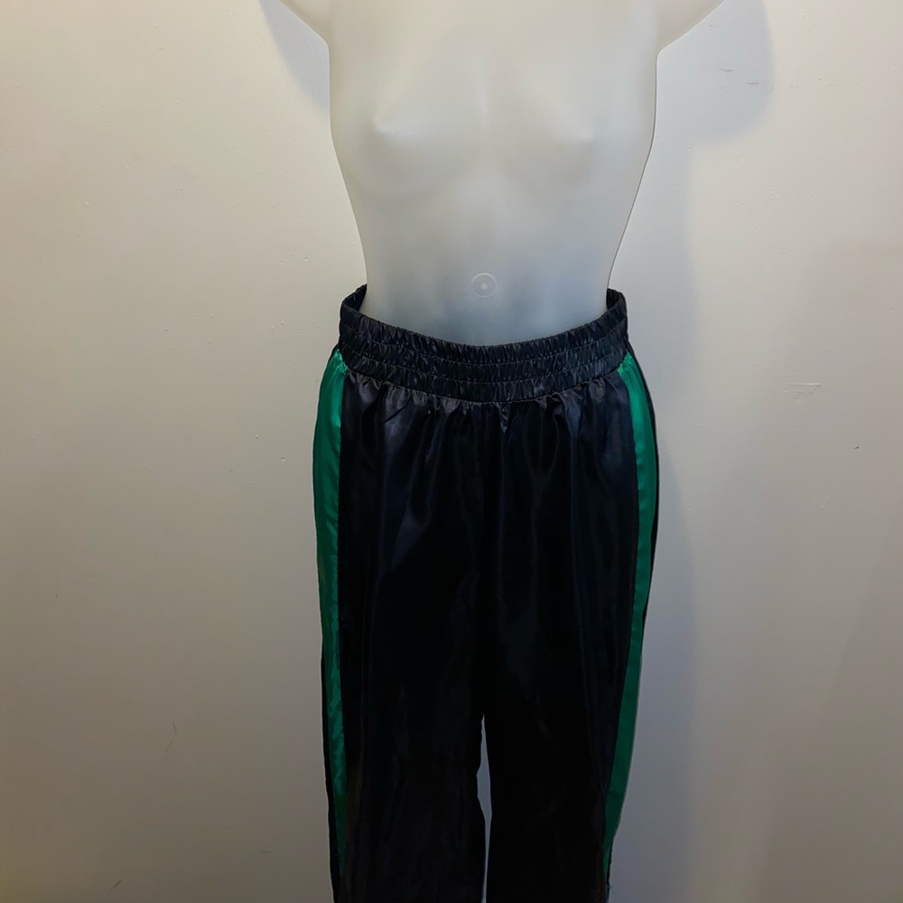 FashionNova green & black track pants